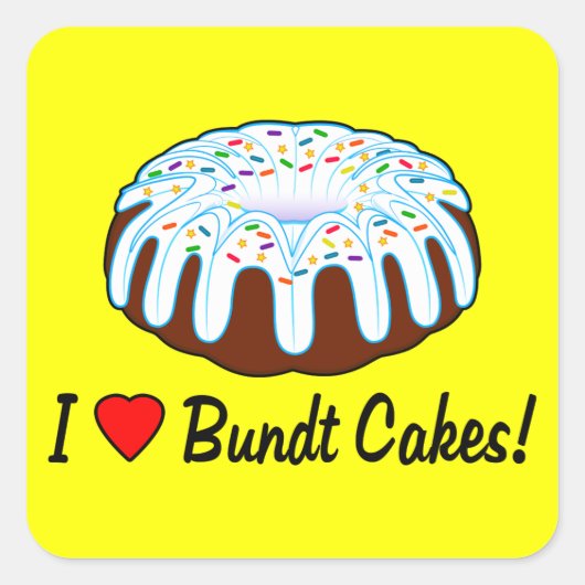 I Liebe Bundt Cake Aufkleber (Vorderseite)