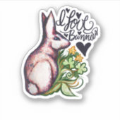 I Liebe Bunnies Fun Bunny Kanbit Kunstwerke Aufkleber (Vorderseite)