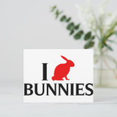I Liebe Bunnies Postkarte (Stehend Vorderseite)