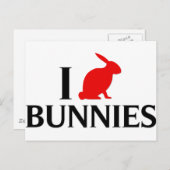I Liebe Bunnies Postkarte (Vorne/Hinten)