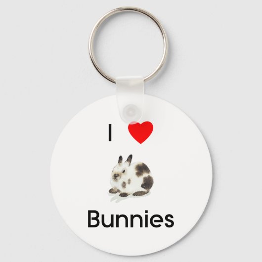 I Liebe bunnies Schlüsselanhänger (Vorderseite)