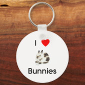 I Liebe bunnies Schlüsselanhänger (Vorderseite)