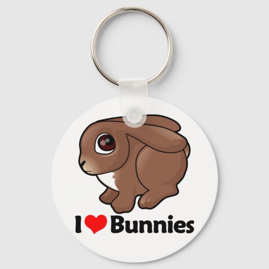 I Liebe Bunnies Schlüsselanhänger (Vorderseite)