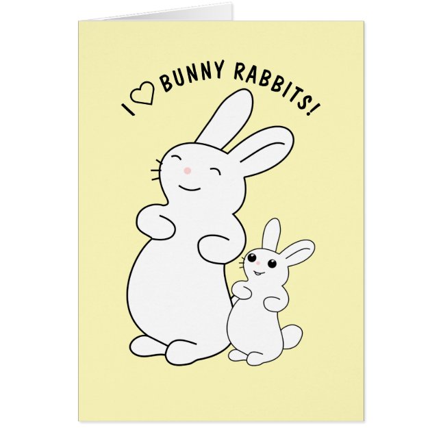I Liebe Bunny Rabbits Card (Vorne)