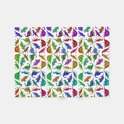 I Liebe-bunte Dinosaurier-Fleece-Decke Fleecedecke (Vorderseite (Horizontal))