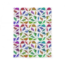 I Liebe-bunte Dinosaurier-Fleece-Decke