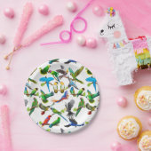 I Liebe-bunte Papageien-PapierTeller Pappteller (Party)
