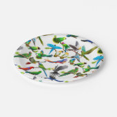 I Liebe-bunte Papageien-PapierTeller Pappteller (Schrägansicht)