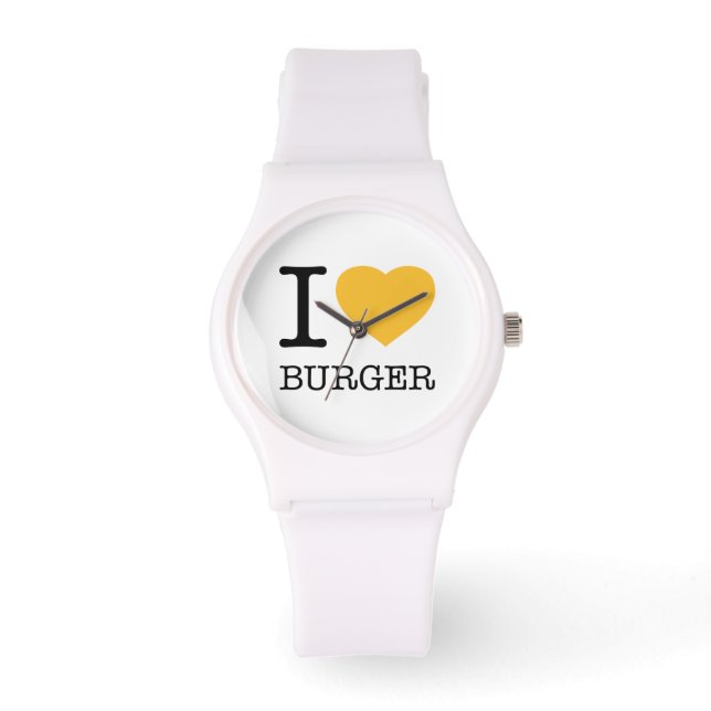 I LIEBE BURGER ARMBANDUHR (Vorderseite)