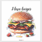 I Liebe Burger Aufkleber (Blatt)