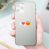 I Liebe Burger Cheeseburger ungesunde Ernährung Aufkleber (Telefon)