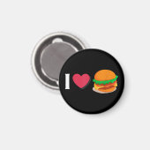 I Liebe Burger Cheeseburger ungesunde Ernährung Magnet (Vorderseite/Rückseite)