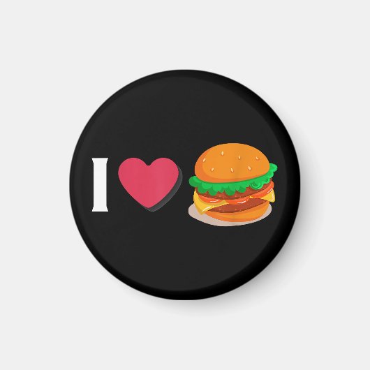 I Liebe Burger Cheeseburger ungesunde Ernährung Magnet (Vorne)