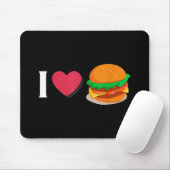 I Liebe Burger Cheeseburger ungesunde Ernährung Mousepad (Mit Mouse)