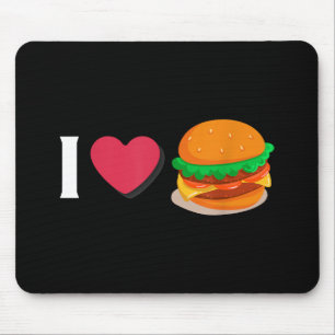 I Liebe Burger Cheeseburger ungesunde Ernährung Mousepad