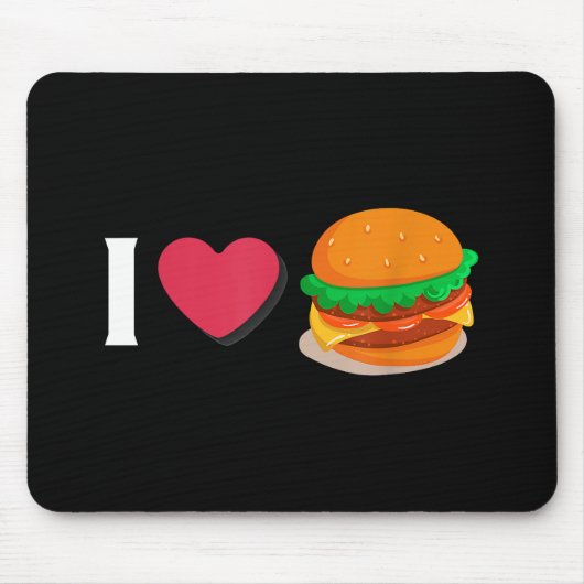 I Liebe Burger Cheeseburger ungesunde Ernährung Mousepad (Vorne)
