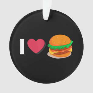 I Liebe Burger Cheeseburger ungesunde Ernährung Ornament
