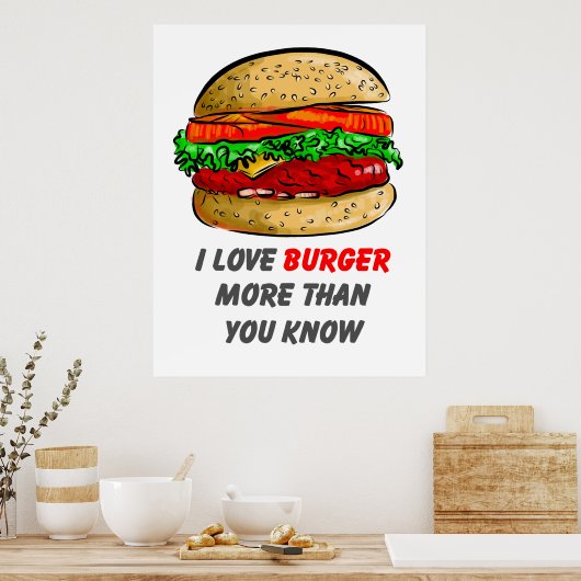 I Liebe Burger Poster (Küche)