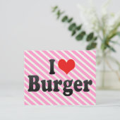 I Liebe Burger Postkarte (Stehend Vorderseite)