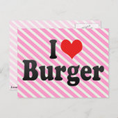 I Liebe Burger Postkarte (Vorne/Hinten)