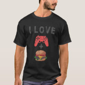 I Liebe Burger und Gaming Retro Cheeseburger Gamer T-Shirt (Vorderseite)