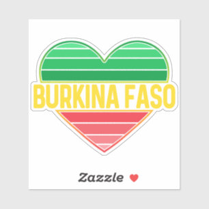 I Liebe Burkina Faso, Herz Burkinabè Aufkleber