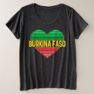 I Liebe Burkina Faso, Herz Burkinabè Große Größe T-Shirt