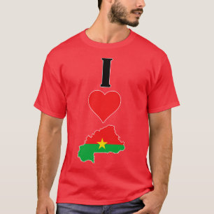 I Liebe Burkina Faso Vertikale I Herzenlandflagge T-Shirt