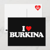I LIEBE BURKINA POSTKARTE (Vorne/Hinten)
