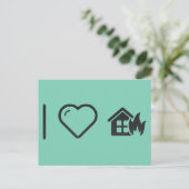 I Liebe Burning Zuhause Postkarte (Stehend Vorderseite)