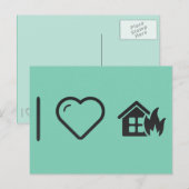 I Liebe Burning Zuhause Postkarte (Vorne/Hinten)
