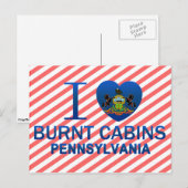 I Liebe Burnt Cabins, PA Postkarte (Vorne/Hinten)