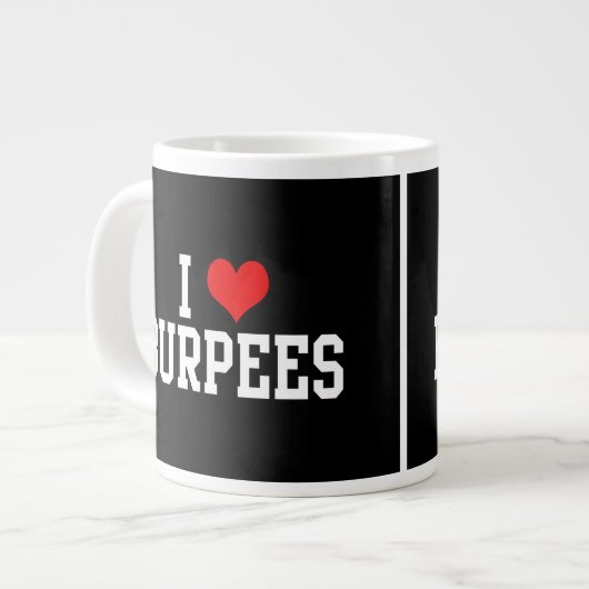 I Liebe Burpees, Fitness Jumbo-Tasse (Vorderseite Links)