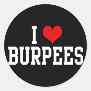I Liebe Burpees, Fitness Runder Aufkleber