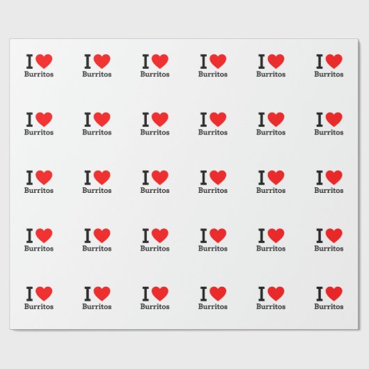 I Liebe Burritos Geschenkpapier (Flach)