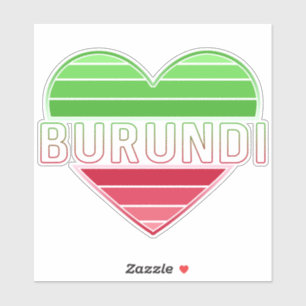 I Liebe Burundi, Burundisches Flaggenherz Aufkleber