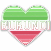 I Liebe Burundi, Burundisches Flaggenherz Aufkleber (Vorderseite)