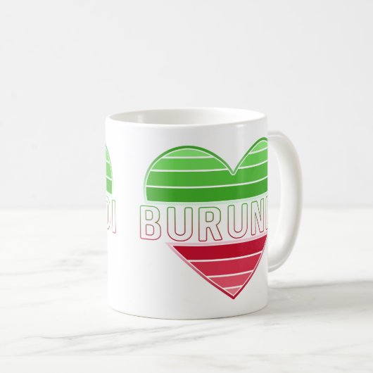 I Liebe Burundi, Burundisches Herz Kaffeetasse (VorderseiteRechts)