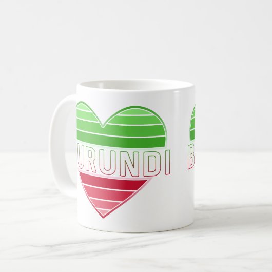I Liebe Burundi, Burundisches Herz Kaffeetasse (Vorderseite Links)
