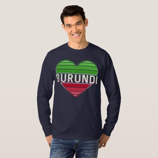 I Liebe Burundi, Burundisches Herz T-Shirt (Vorne ganz)