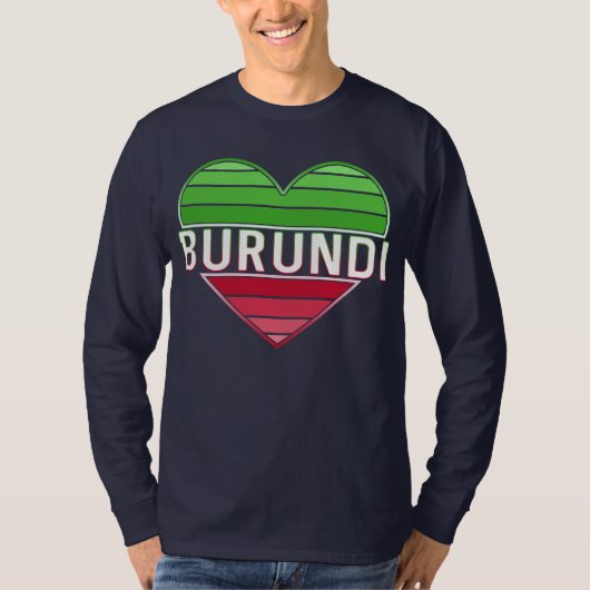 I Liebe Burundi, Burundisches Herz T-Shirt (Vorderseite)