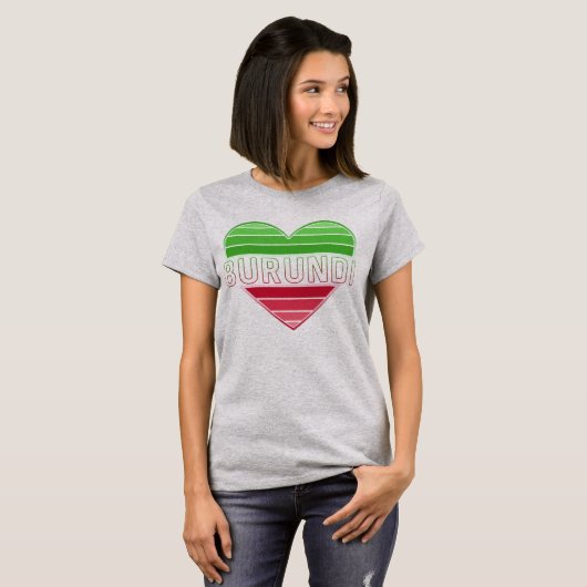 I Liebe Burundi, Burundisches Herz T-Shirt (Vorne ganz)