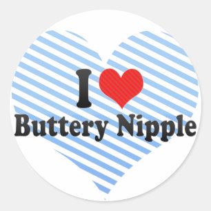 I Liebe-butterartiger Nippel Runder Aufkleber