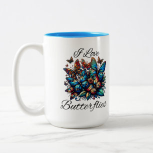 I Liebe Butterflies Zweifarbige Tasse
