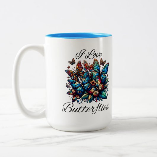 I Liebe Butterflies Zweifarbige Tasse (Links)