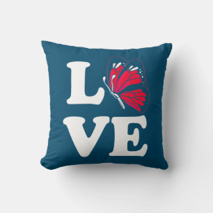 I Liebe Butterfly Kissen