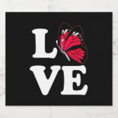 I Liebe Butterfly Schaumweinetikett (Einzelnes Label)
