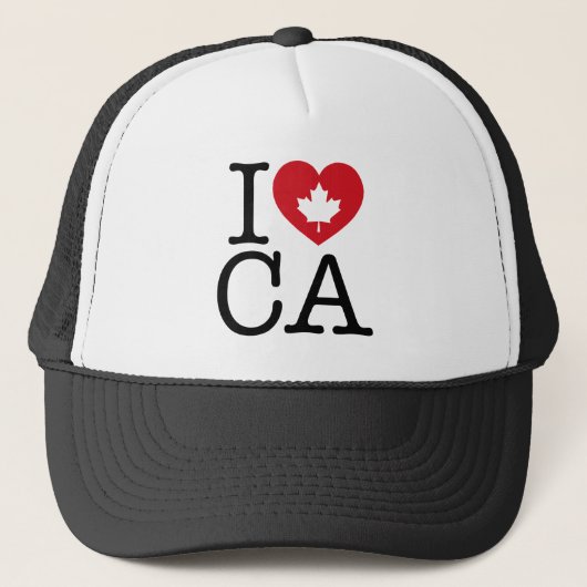 I LIEBE CA | I Liebe Canada Custom Trucker Hat Truckerkappe (Vorderseite)