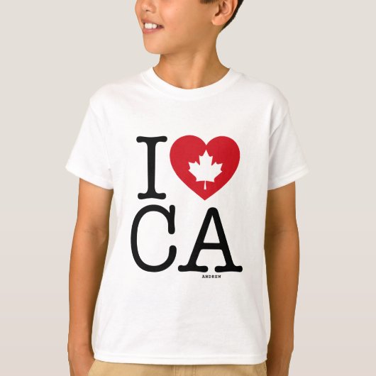 I LIEBE CA | Ich Liebe Kanada Custom Kid's T - Shi T-Shirt (Vorderseite)