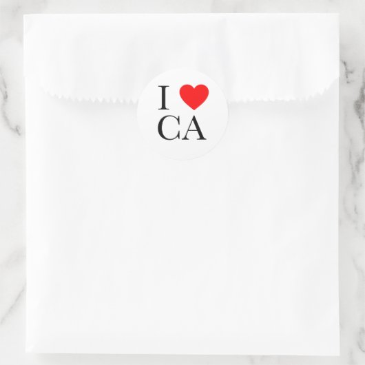 I LIEBE CA RUNDER AUFKLEBER (Tasche)